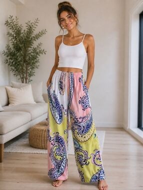 Melissa Paige Multicolor Paisley Pants